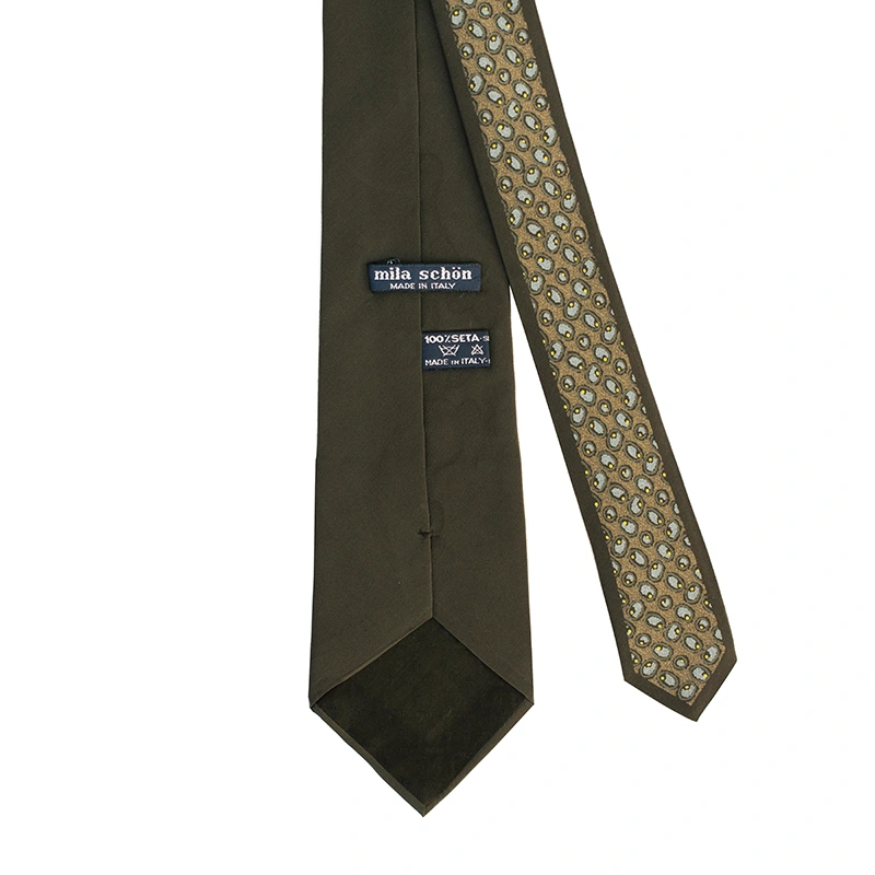 Circle Motif Original Vintage Silk Tie - Image 3