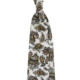 Multi Paisley Motif Printed Silk Tie custom made in Como by Stefano Cau