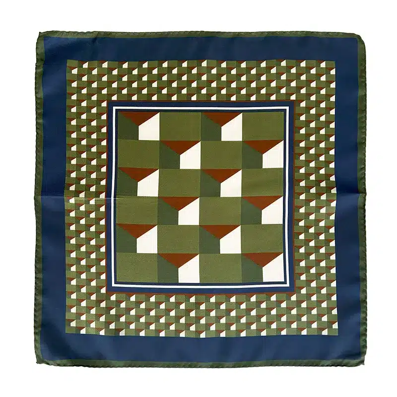 Geo Remix Printed Silk Pocket Square By Stefano Cau