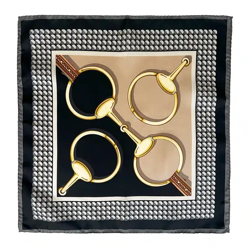 Equestrian Charm Printed Silk Pocket Square By Stefano Cau